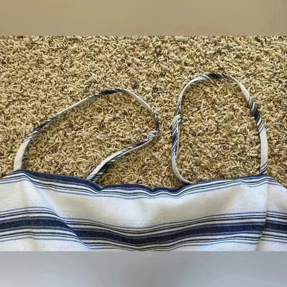 Altar’d State Blue and white striped shorts jumpsuit romper medium - Picture 5 of 10